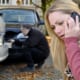 woman calling for police after getting in an accident