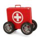 an emergency kit with wheels on it