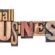 small block letters spelling out "small business"