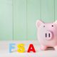 FSA lettes next to a pink piggy bank