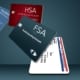 graphic of debit cards and insurance cards falling to the ground