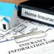 Home insurance information form with house model and property floor plans