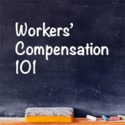 workers compensation insurance 101 written on a black board